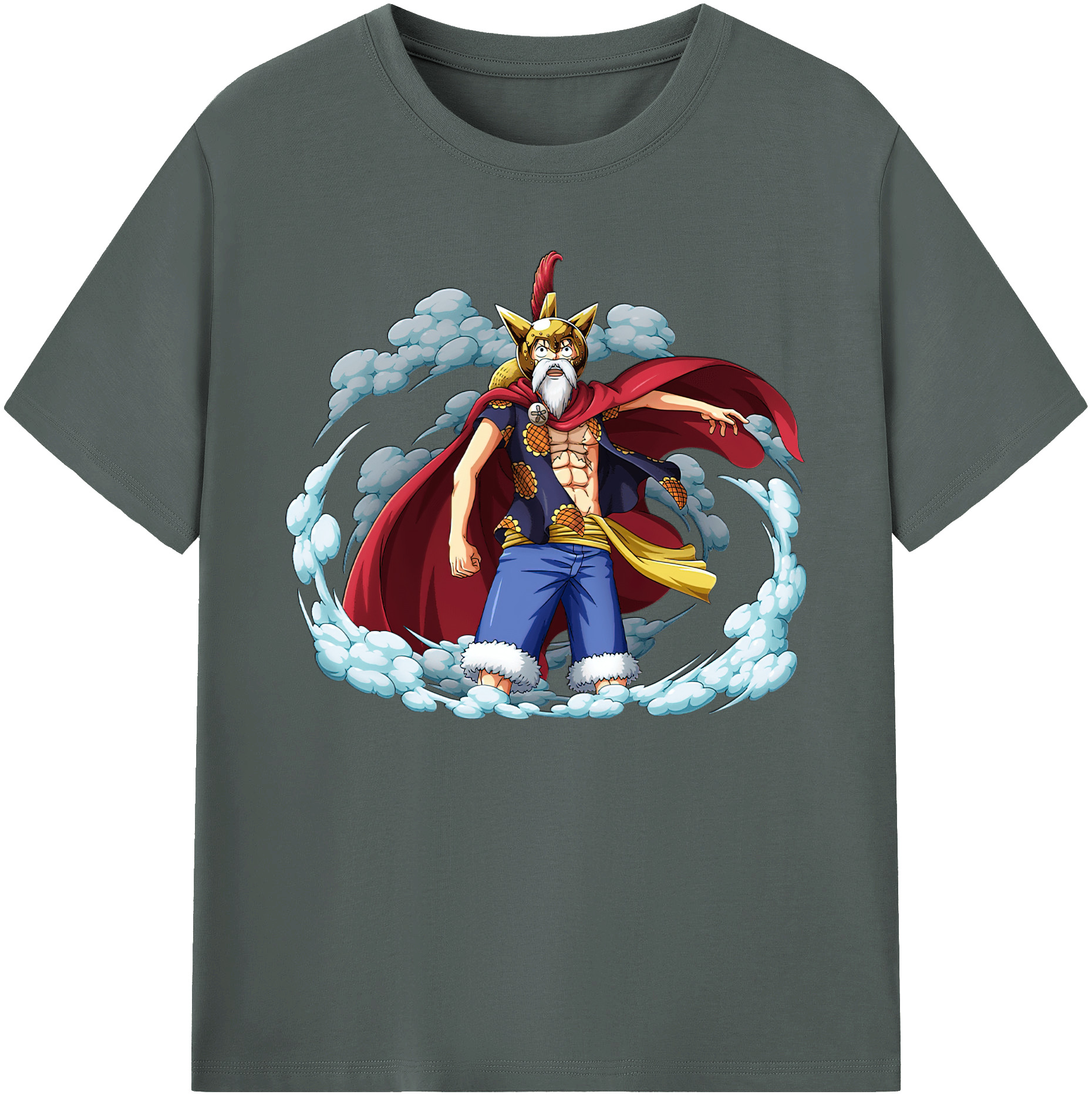 ワンピース モンキー・D・ルフィ ONE PIECE Monkey D. Luffy 綿100％ メンズ半袖Tシャツ｜肌触りやわらか＆通気性